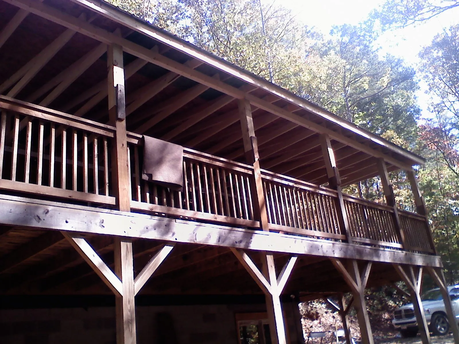 Timber framing under a new elevated porch and deck — Roof Leak Repair in Tappan by Roofing Brothers
